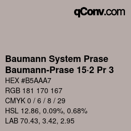 Código de color: Baumann System Prase - Baumann-Prase 15·2 Pr 3 | qconv.com