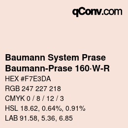 Code couleur: Baumann System Prase - Baumann-Prase 160·W-R | qconv.com