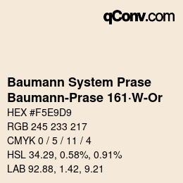 Color code: Baumann System Prase - Baumann-Prase 161·W-Or | qconv.com