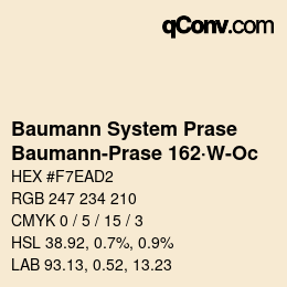 Color code: Baumann System Prase - Baumann-Prase 162·W-Oc | qconv.com