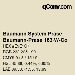Code couleur: Baumann System Prase - Baumann-Prase 163·W-Co | qconv.com