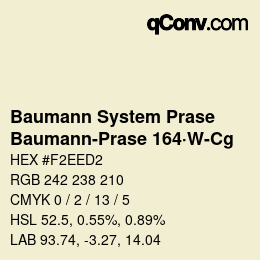 Código de color: Baumann System Prase - Baumann-Prase 164·W-Cg | qconv.com