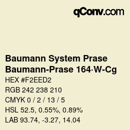 Code couleur: Baumann System Prase - Baumann-Prase 164·W-Cg | qconv.com