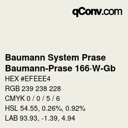 Color code: Baumann System Prase - Baumann-Prase 166·W-Gb | qconv.com