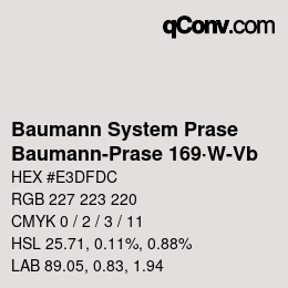 Farbcode: Baumann System Prase - Baumann-Prase 169·W-Vb | qconv.com