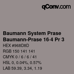 Código de color: Baumann System Prase - Baumann-Prase 16·4 Pr 3 | qconv.com