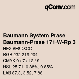 Code couleur: Baumann System Prase - Baumann-Prase 171·W-Rp 3 | qconv.com