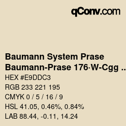 Code couleur: Baumann System Prase - Baumann-Prase 176·W-Cgg 5 | qconv.com