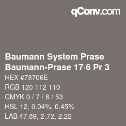 Code couleur: Baumann System Prase - Baumann-Prase 17·6 Pr 3 | qconv.com