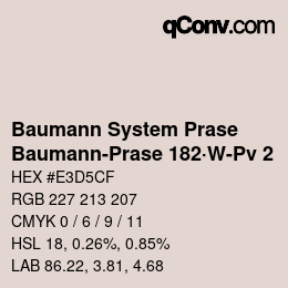 Code couleur: Baumann System Prase - Baumann-Prase 182·W-Pv 2 | qconv.com