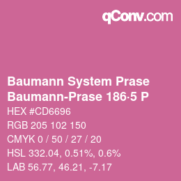 Code couleur: Baumann System Prase - Baumann-Prase 186·5 P | qconv.com
