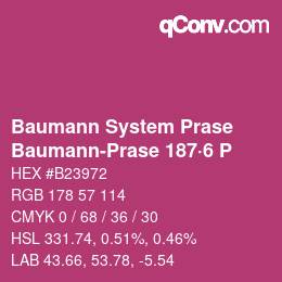 Code couleur: Baumann System Prase - Baumann-Prase 187·6 P | qconv.com