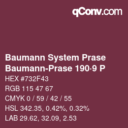 Code couleur: Baumann System Prase - Baumann-Prase 190·9 P | qconv.com