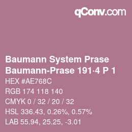 Color code: Baumann System Prase - Baumann-Prase 191·4 P 1 | qconv.com