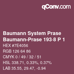 Color code: Baumann System Prase - Baumann-Prase 193·8 P 1 | qconv.com