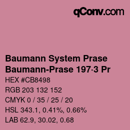 Código de color: Baumann System Prase - Baumann-Prase 197·3 Pr | qconv.com