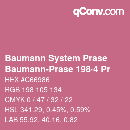 Código de color: Baumann System Prase - Baumann-Prase 198·4 Pr | qconv.com