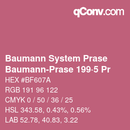 Code couleur: Baumann System Prase - Baumann-Prase 199·5 Pr | qconv.com