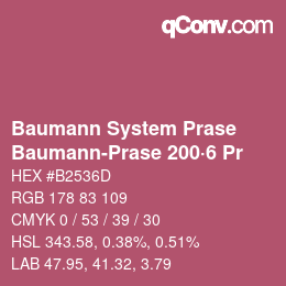 Code couleur: Baumann System Prase - Baumann-Prase 200·6 Pr | qconv.com