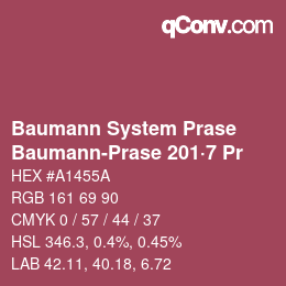 Color code: Baumann System Prase - Baumann-Prase 201·7 Pr | qconv.com
