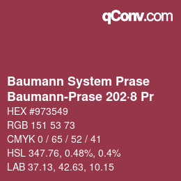 Color code: Baumann System Prase - Baumann-Prase 202·8 Pr | qconv.com