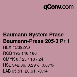 Code couleur: Baumann System Prase - Baumann-Prase 205·3 Pr 1 | qconv.com