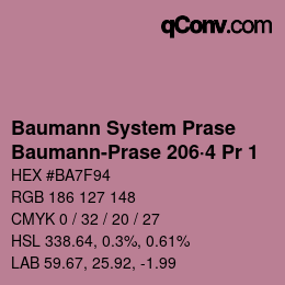 Farbcode: Baumann System Prase - Baumann-Prase 206·4 Pr 1 | qconv.com