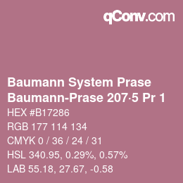 Color code: Baumann System Prase - Baumann-Prase 207·5 Pr 1 | qconv.com