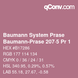 Code couleur: Baumann System Prase - Baumann-Prase 207·5 Pr 1 | qconv.com