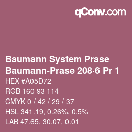 Código de color: Baumann System Prase - Baumann-Prase 208·6 Pr 1 | qconv.com