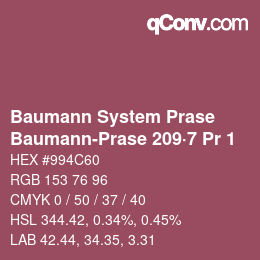 Código de color: Baumann System Prase - Baumann-Prase 209·7 Pr 1 | qconv.com