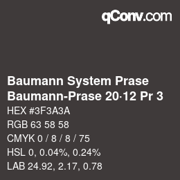 Farbcode: Baumann System Prase - Baumann-Prase 20·12 Pr 3 | qconv.com