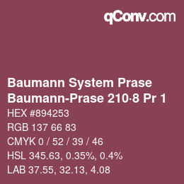 Código de color: Baumann System Prase - Baumann-Prase 210·8 Pr 1 | qconv.com
