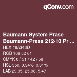 Código de color: Baumann System Prase - Baumann-Prase 212·10 Pr 1 | qconv.com