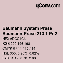 Farbcode: Baumann System Prase - Baumann-Prase 213·1 Pr 2 | qconv.com