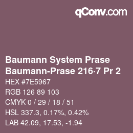 Farbcode: Baumann System Prase - Baumann-Prase 216·7 Pr 2 | qconv.com