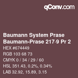 Farbcode: Baumann System Prase - Baumann-Prase 217·9 Pr 2 | qconv.com