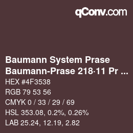 Farbcode: Baumann System Prase - Baumann-Prase 218·11 Pr 2 | qconv.com