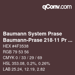 Code couleur: Baumann System Prase - Baumann-Prase 218·11 Pr 2 | qconv.com