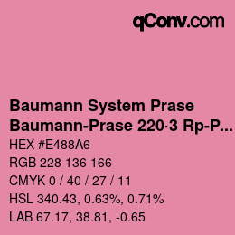 Code couleur: Baumann System Prase - Baumann-Prase 220·3 Rp-Pr | qconv.com