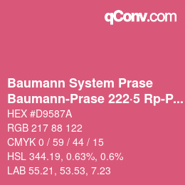 Code couleur: Baumann System Prase - Baumann-Prase 222·5 Rp-Pr | qconv.com