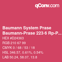 Color code: Baumann System Prase - Baumann-Prase 223·6 Rp-Pr | qconv.com