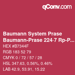 Color code: Baumann System Prase - Baumann-Prase 224·7 Rp-Pr | qconv.com