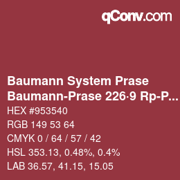 Color code: Baumann System Prase - Baumann-Prase 226·9 Rp-Pr | qconv.com