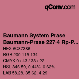 Code couleur: Baumann System Prase - Baumann-Prase 227·4 Rp-Pr 1 | qconv.com