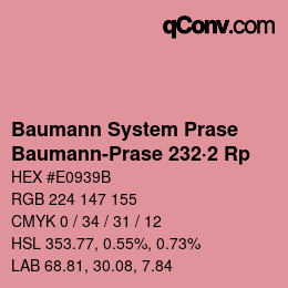 Color code: Baumann System Prase - Baumann-Prase 232·2 Rp | qconv.com