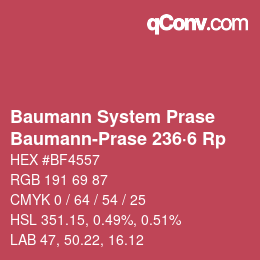 Code couleur: Baumann System Prase - Baumann-Prase 236·6 Rp | qconv.com