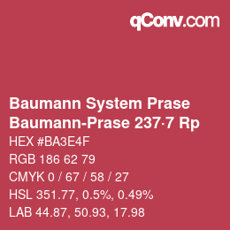 Color code: Baumann System Prase - Baumann-Prase 237·7 Rp | qconv.com