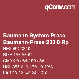 Code couleur: Baumann System Prase - Baumann-Prase 238·8 Rp | qconv.com