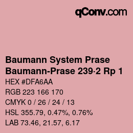 Color code: Baumann System Prase - Baumann-Prase 239·2 Rp 1 | qconv.com